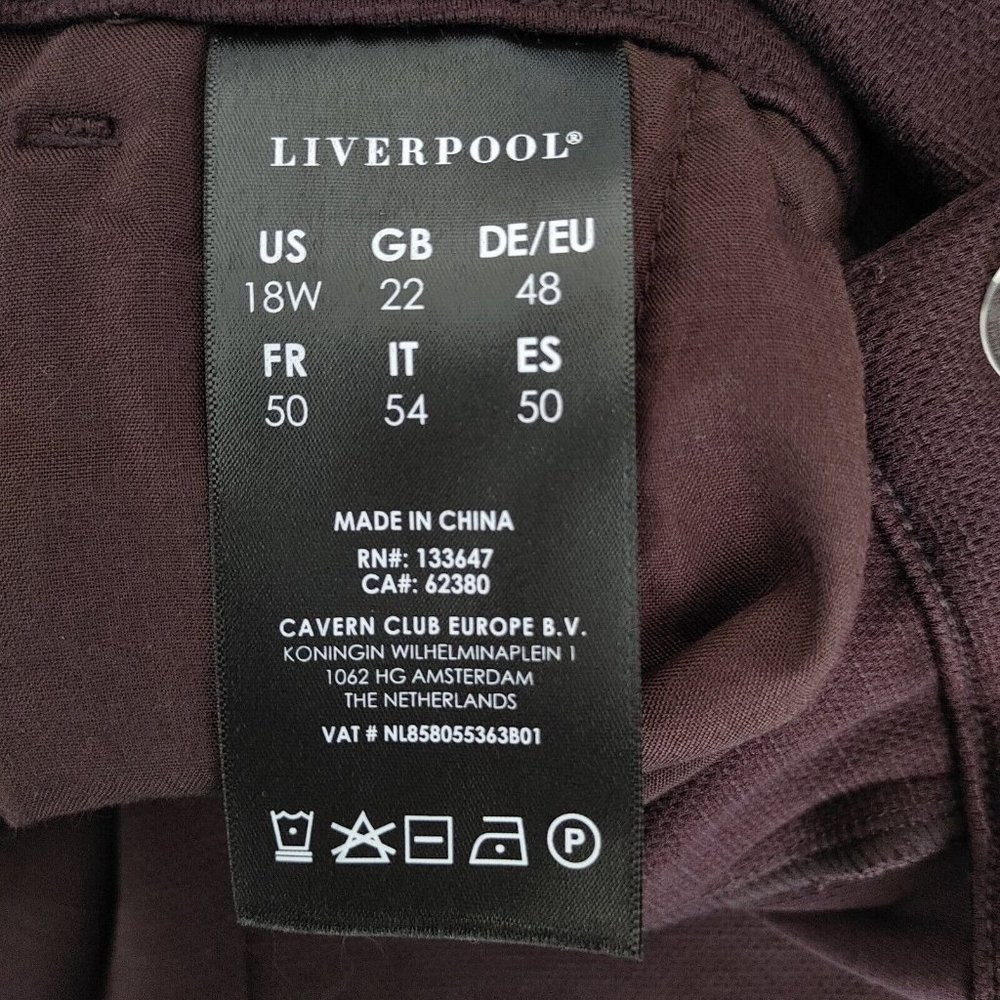Women's Liverpool Los Angeles Plus Kelsey Knit Trouser Plus 18W Currant Color - Picture 9 of 9